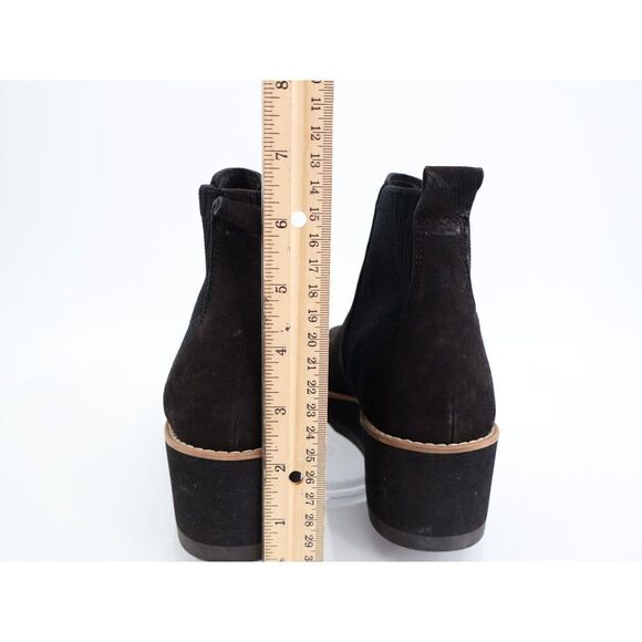 Eileen Fisher Womens Lilou Boots Booties Chelsea Wedge Heel Black Leather 5 - Picture 5 of 13